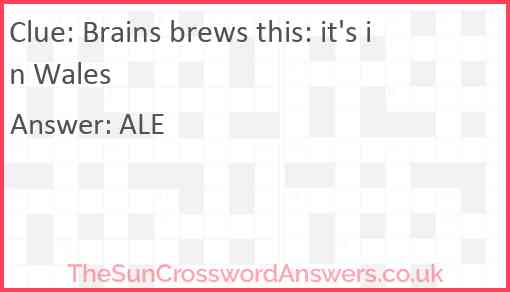 Brains brews this: it's in Wales Answer