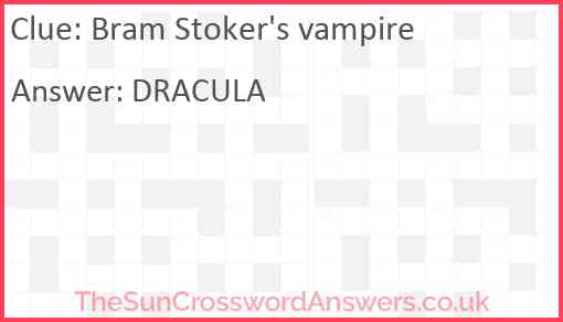 Bram Stoker's vampire Answer