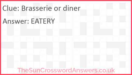 Brasserie or diner Answer