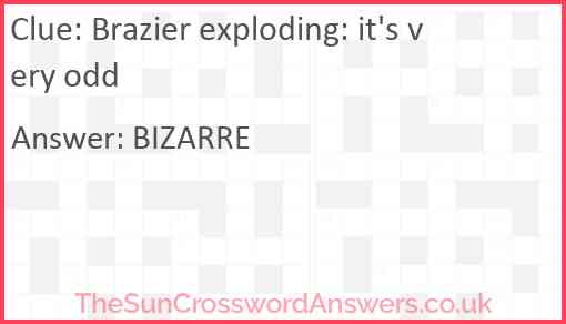 Brazier exploding: it's very odd Answer