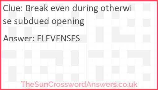 Break even during otherwise subdued opening Answer