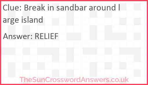 Break in sandbar around large island Answer