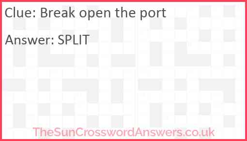Break open the port Answer