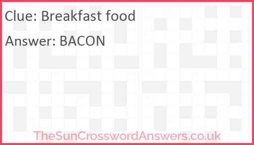Breakfast food Answer