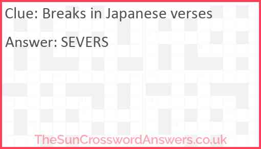 Breaks in Japanese verses Answer