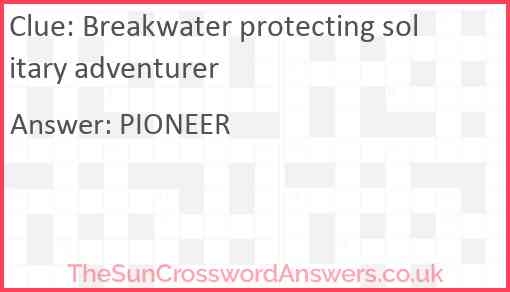 Breakwater protecting solitary adventurer Answer