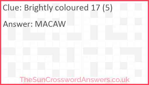 Brightly coloured 17 (5) Answer