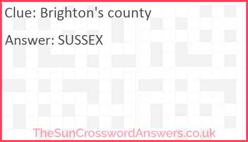 Brighton's county Answer