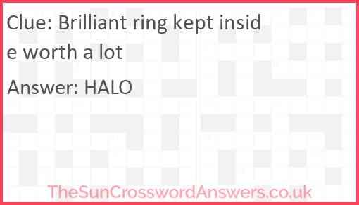 Brilliant ring kept inside worth a lot Answer