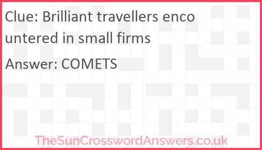 Brilliant travellers encountered in small firms Answer
