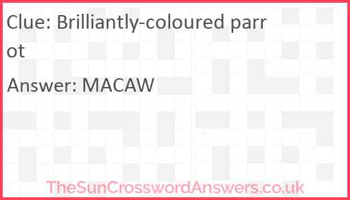 Brilliantly-coloured parrot Answer