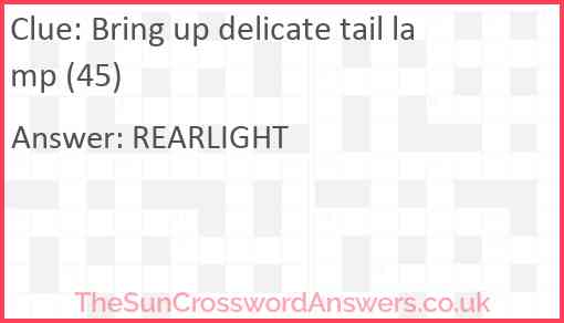 Bring up delicate tail lamp (45) Answer