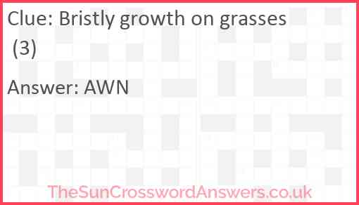 Bristly growth on grasses (3) Answer