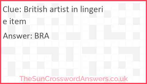 British artist in lingerie item Answer