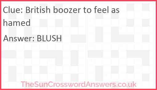 British boozer to feel ashamed Answer