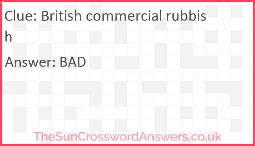 British commercial rubbish Answer