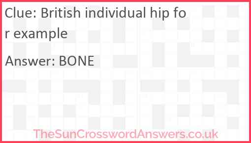 British individual hip for example Answer