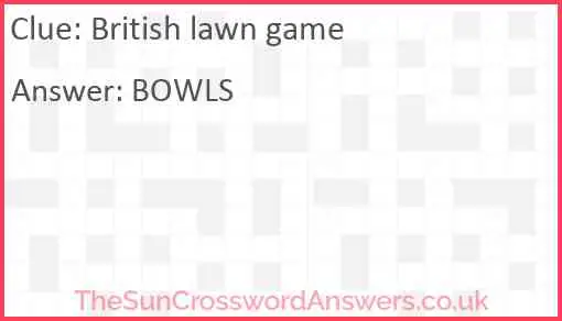 British lawn game Answer