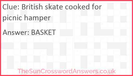 British skate cooked for picnic hamper Answer