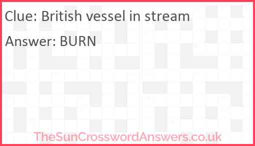 British vessel in stream Answer