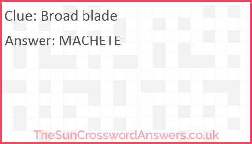 Broad blade Answer