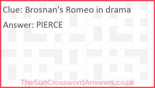 Brosnan's Romeo in drama Answer