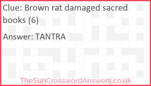 Brown rat damaged sacred books (6) Answer