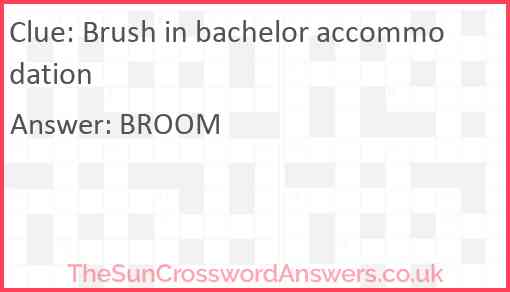 Brush in bachelor accommodation Answer