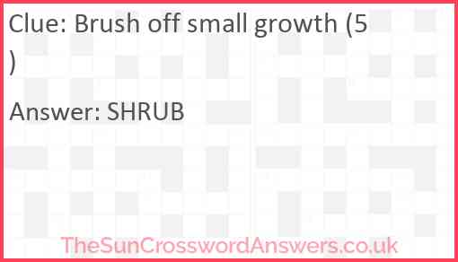 Brush off small growth (5) Answer