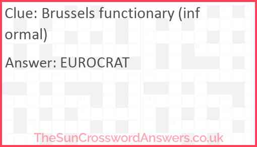 Brussels functionary (informal) Answer