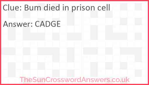 Bum died in prison cell Answer