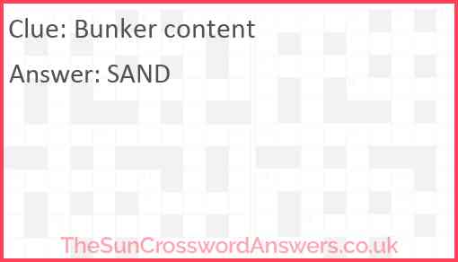 Bunker content Answer
