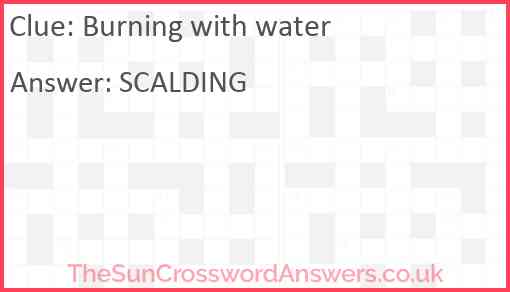 Burning with water Answer