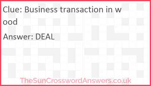 Business transaction in wood Answer