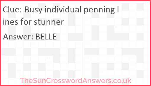 Busy individual penning lines for stunner Answer