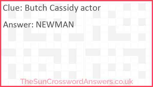 Butch Cassidy actor Answer