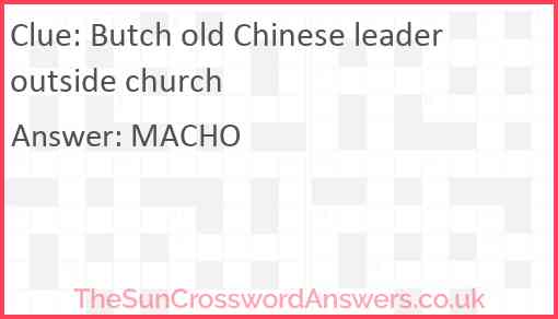 Butch old Chinese leader outside church Answer