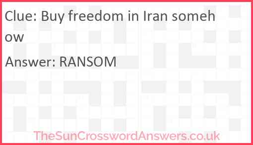 Buy freedom in Iran somehow Answer