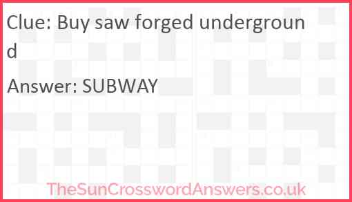 Buy saw forged underground Answer