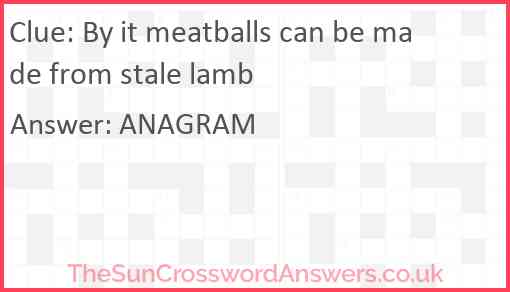 By it meatballs can be made from stale lamb Answer