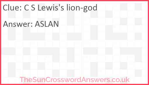 C S Lewis's lion-god Answer
