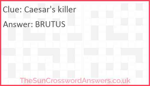Caesar's killer Answer