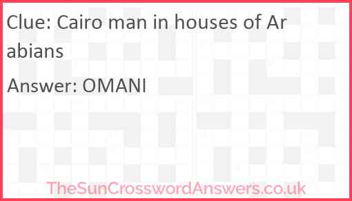 Cairo man in houses of Arabians Answer