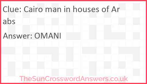Cairo man in houses of Arabs Answer