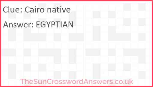 Cairo native Answer