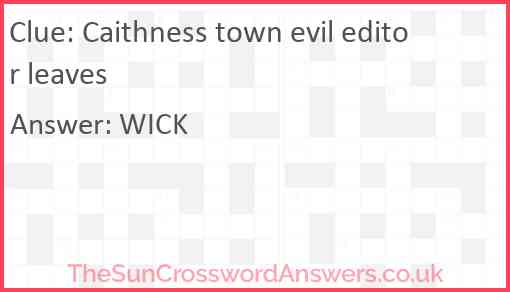 Caithness town evil editor leaves Answer