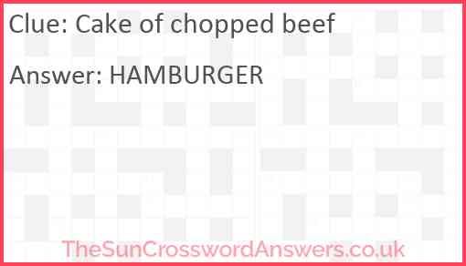 Cake of chopped beef Answer