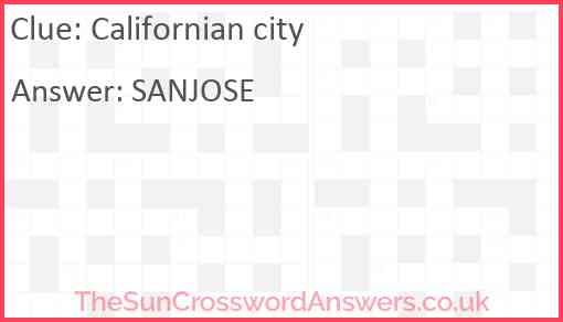 Californian city Answer