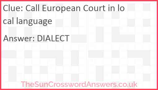 Call European Court in local language Answer