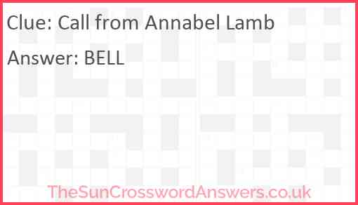 Call from Annabel Lamb Answer